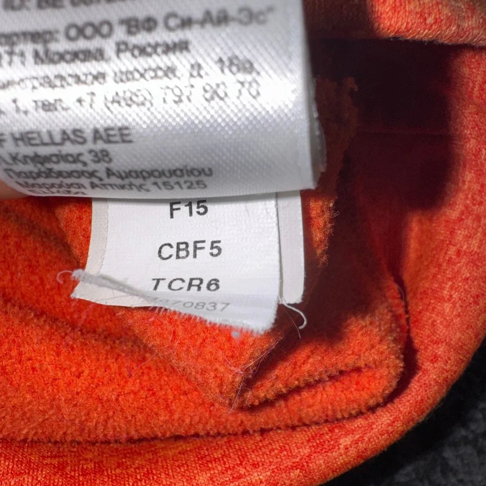 The North Face Mountain Athletics Hoodie Sweatshirt Orange Gray Size L
